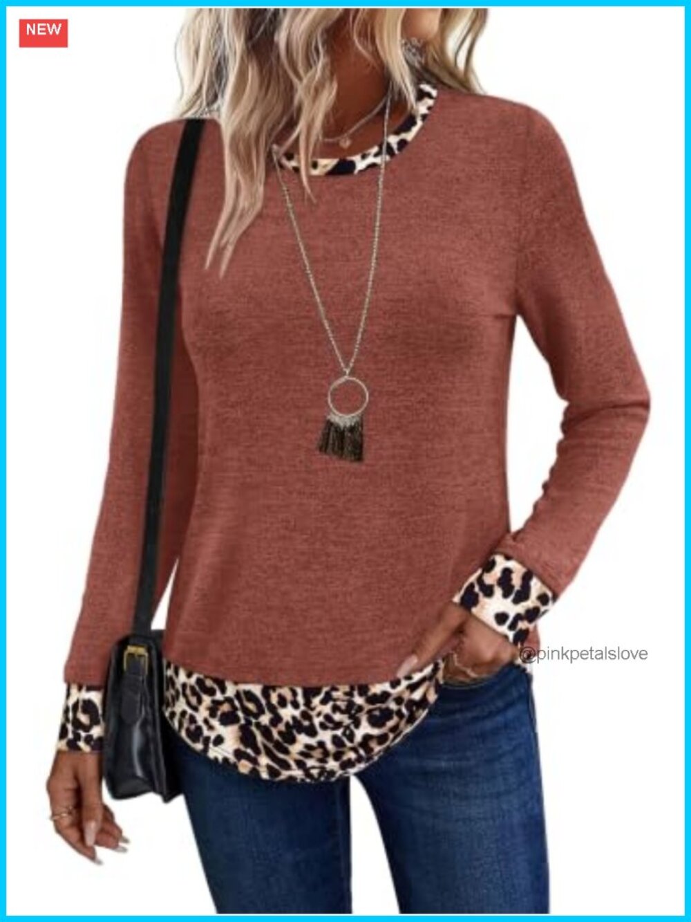 Womens Lightweight Tunic Top Long Sleeve Loose Fit Knit Shirt